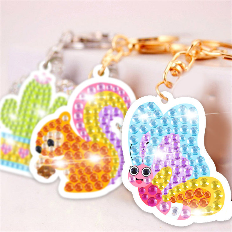 Wholesale Plastic 5d Diamond Painting Kids Keychain